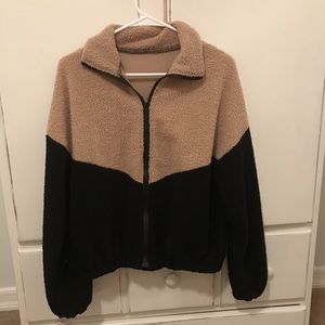 SOLD black and brown teddy jacket